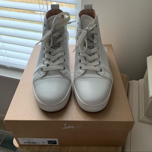 Christian Louboutin Men’s Louis Flat White Sneakers Size 42 - Picture 9 of 9